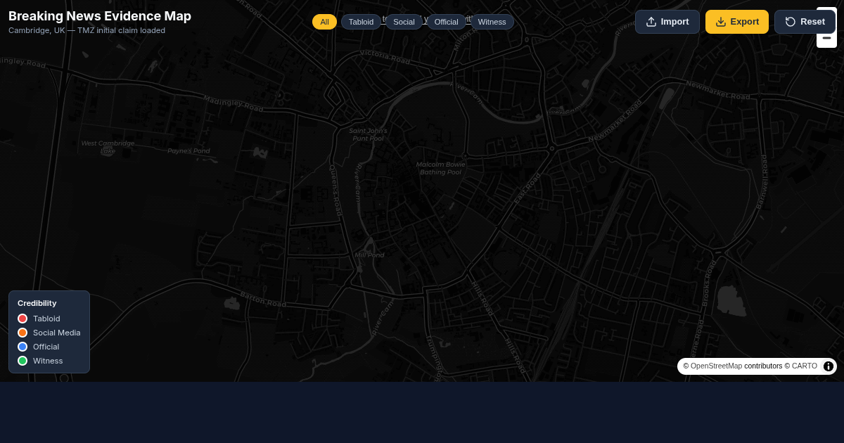 Breaking News Evidence Map preview