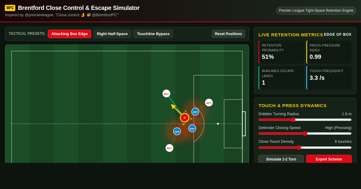 Brentford FC Close Control & Escape Route Analyzer preview