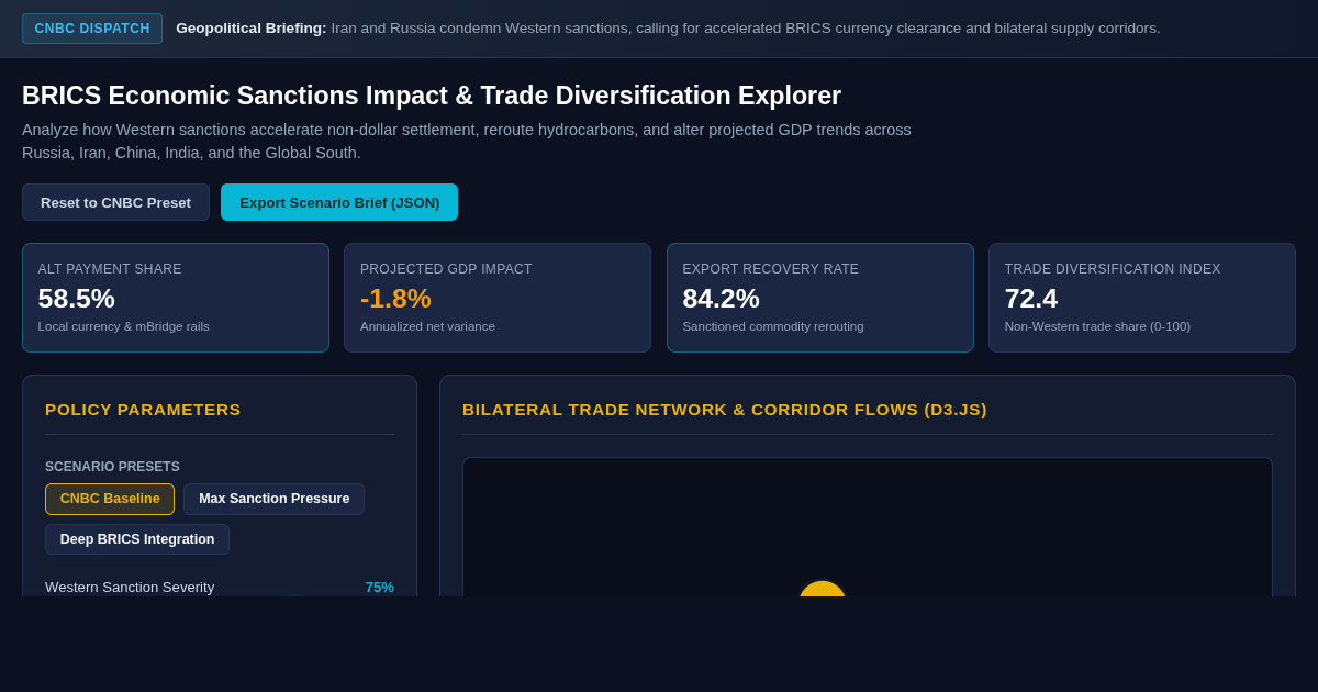 BRICS Economic Sanctions Impact & Trade Diversification Explorer preview