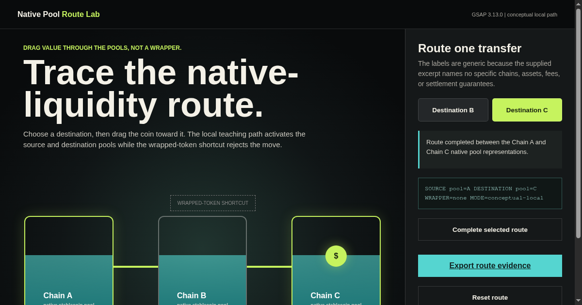 Native Pool Route Lab preview