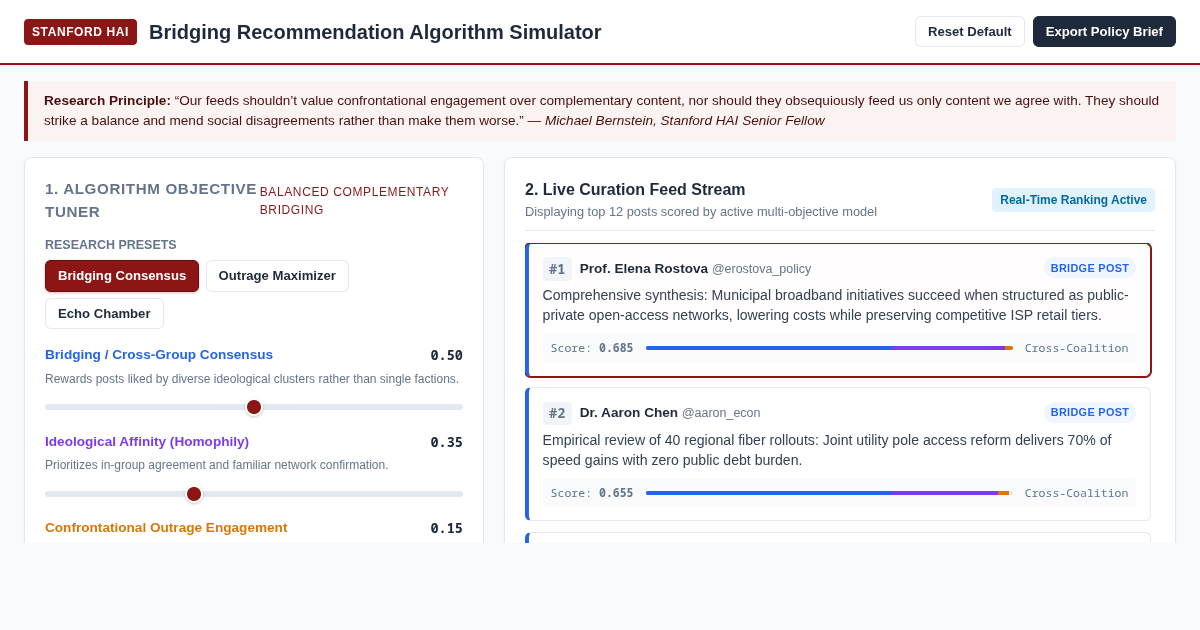 Bridging Recommendation Algorithm Simulator | Stanford HAI Research Explainer preview