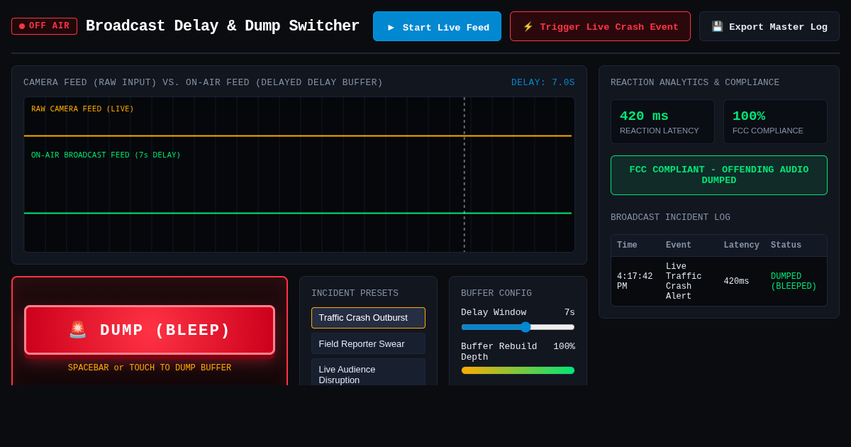 Broadcast Live Feed Delay & Dump Button Simulator preview