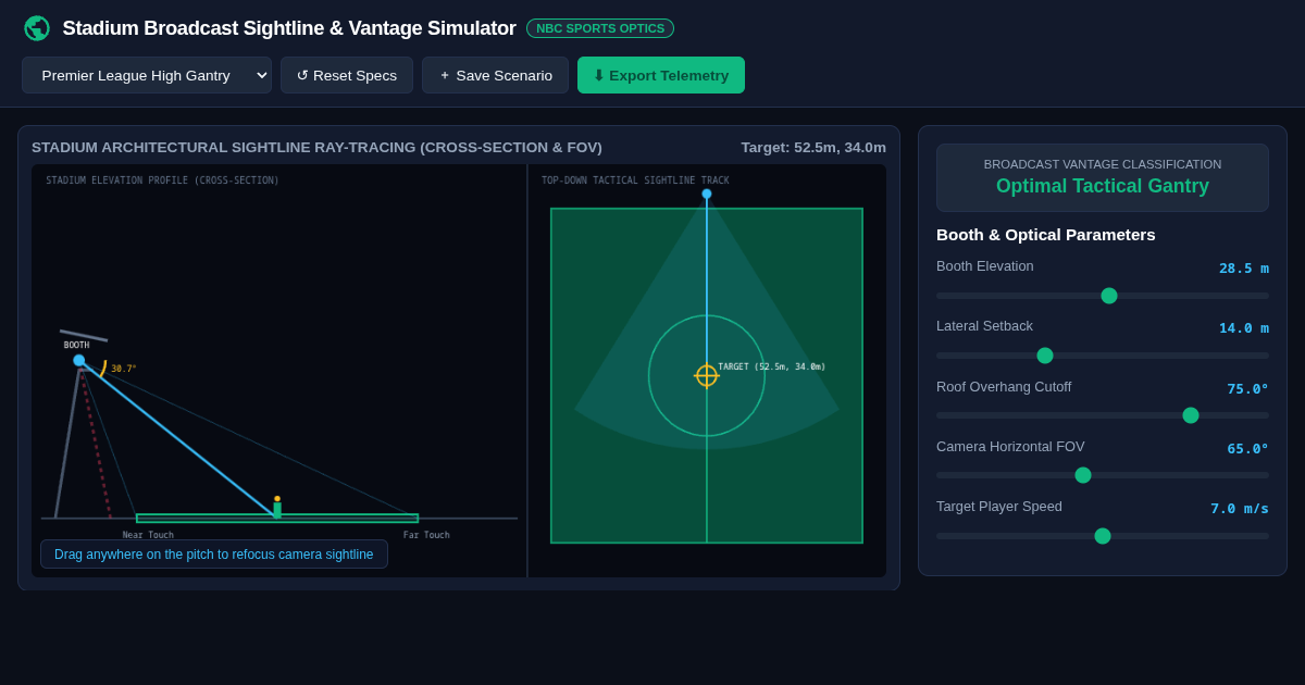 Stadium Broadcast Sightline & Vantage Simulator preview