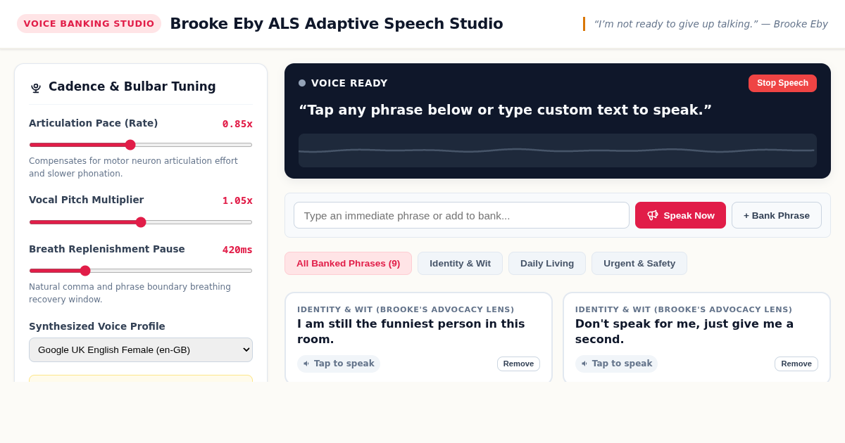 Brooke Eby ALS Voice Banking & Adaptive Speech Studio preview