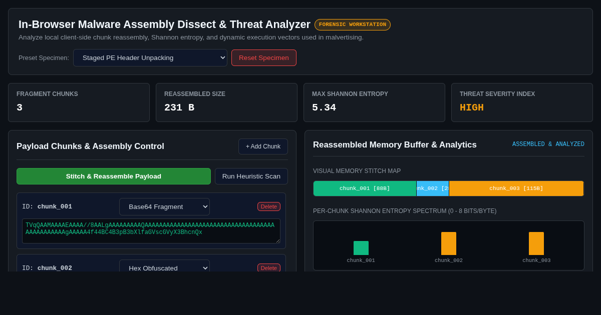In-Browser Malware Assembly Dissect & Forensic Threat Analyzer preview