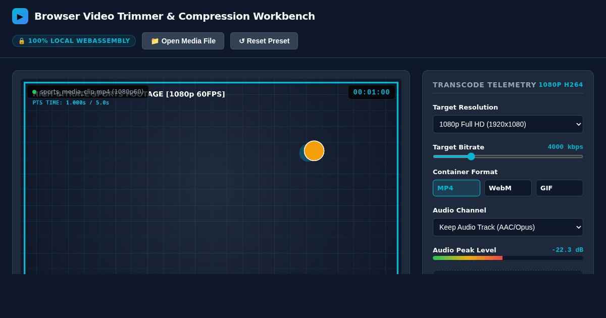 Browser Video Trimmer & Compression Workbench preview