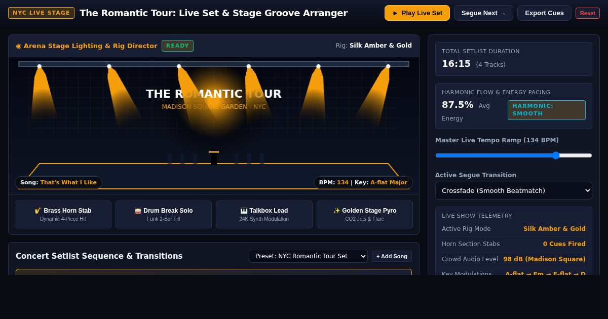 The Romantic Tour: Live Set & Stage Groove Arranger preview