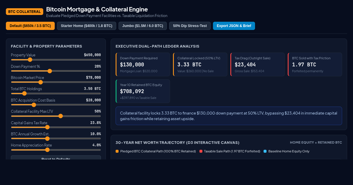 Bitcoin-Backed Mortgage Collateral & Down Payment Engine preview