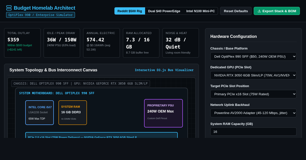 Budget Homelab Architect: OptiPlex & Enterprise Hardware Simulator preview