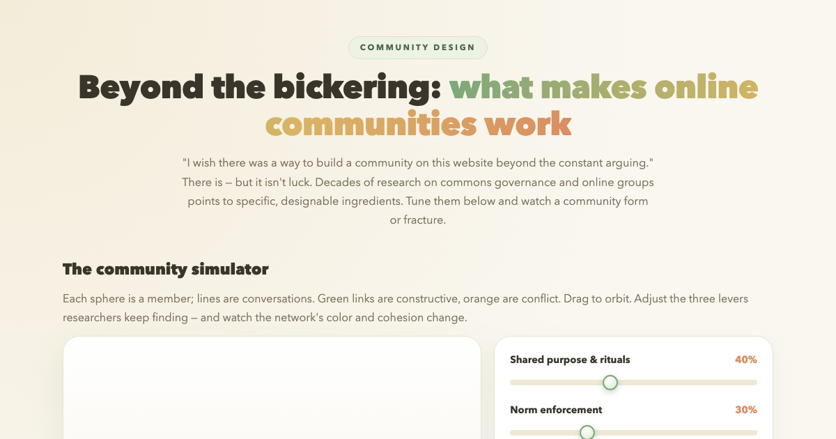 Beyond the Bickering: The Science of Online Community preview