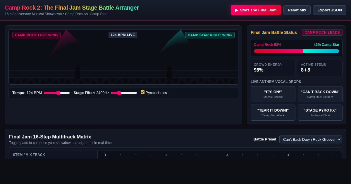 Camp Rock 2: The Final Jam Stage Battle Arranger preview