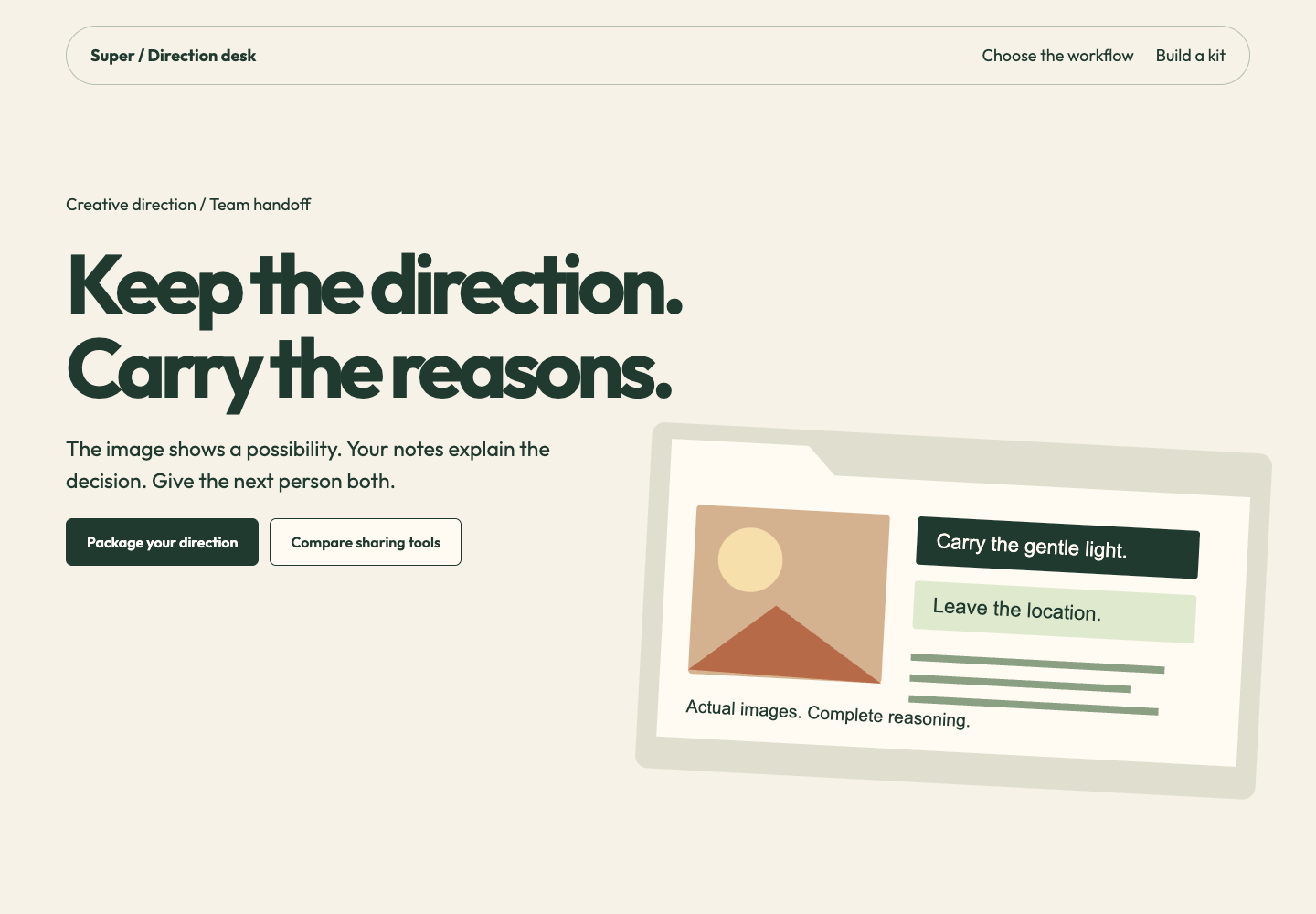 Carry the creative direction preview