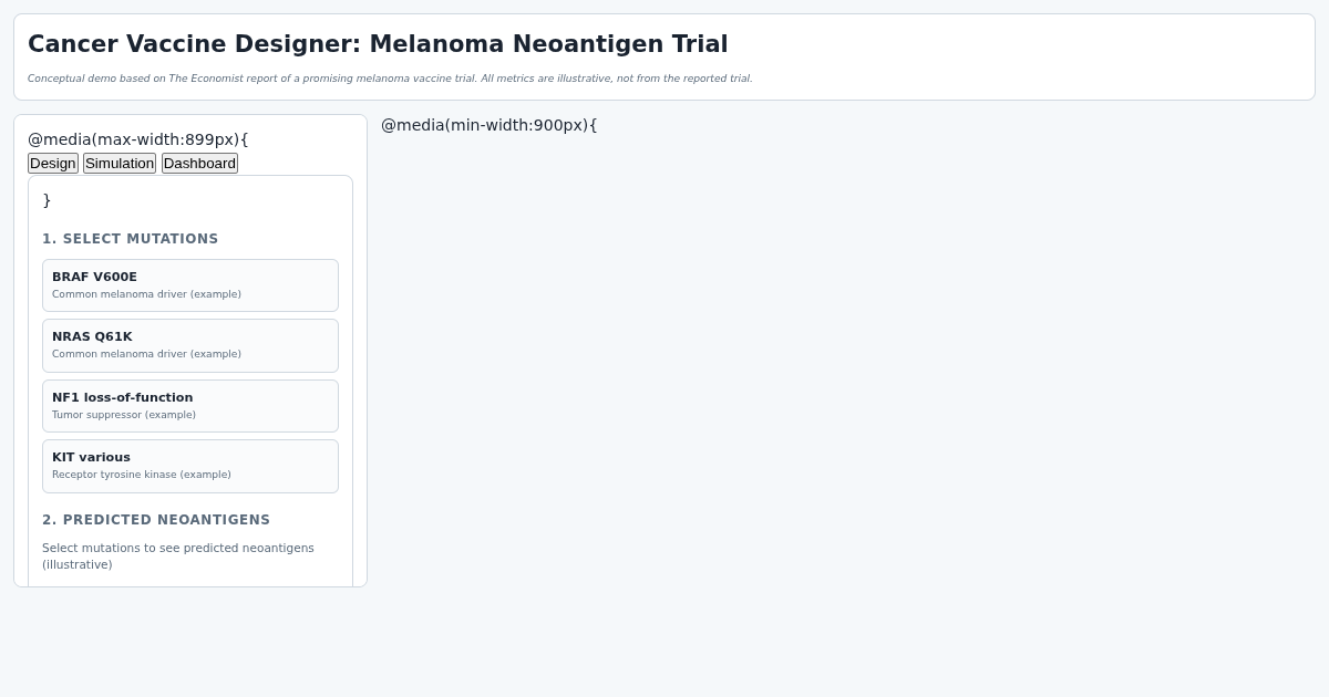 Cancer Vaccine Designer: Melanoma Neoantigen Trial preview