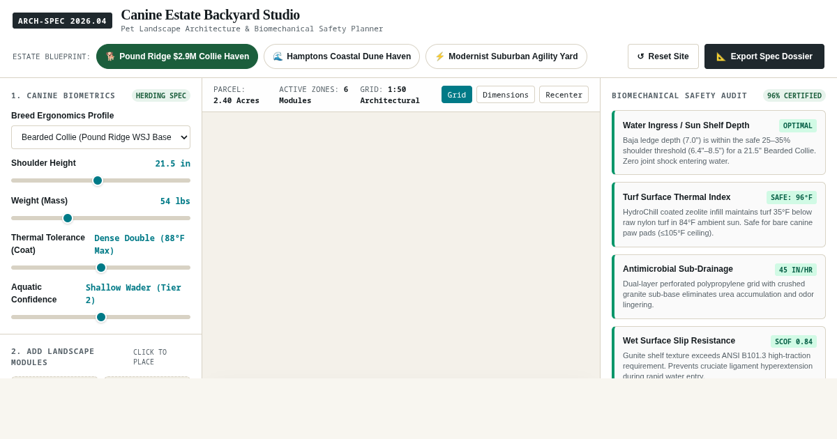 Canine Estate Backyard Studio | Pet Architecture Planner preview