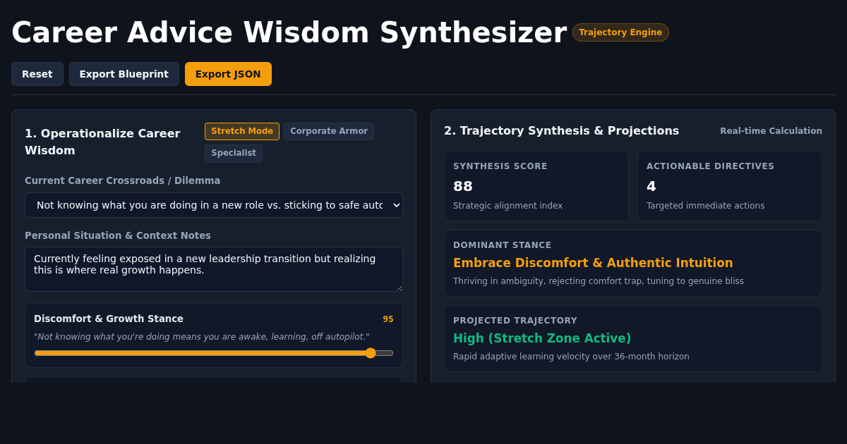 Career Advice Wisdom Synthesizer & Trajectory Planner preview