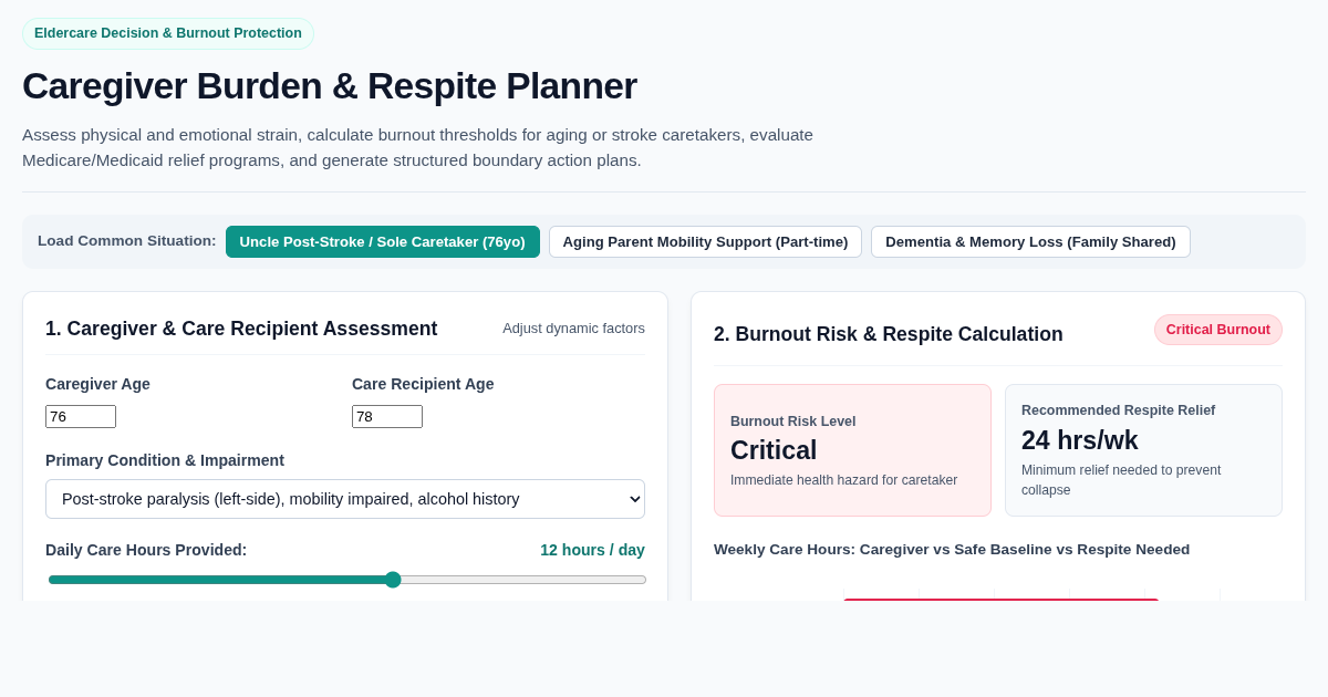 Caregiver Burden & Respite Planner preview