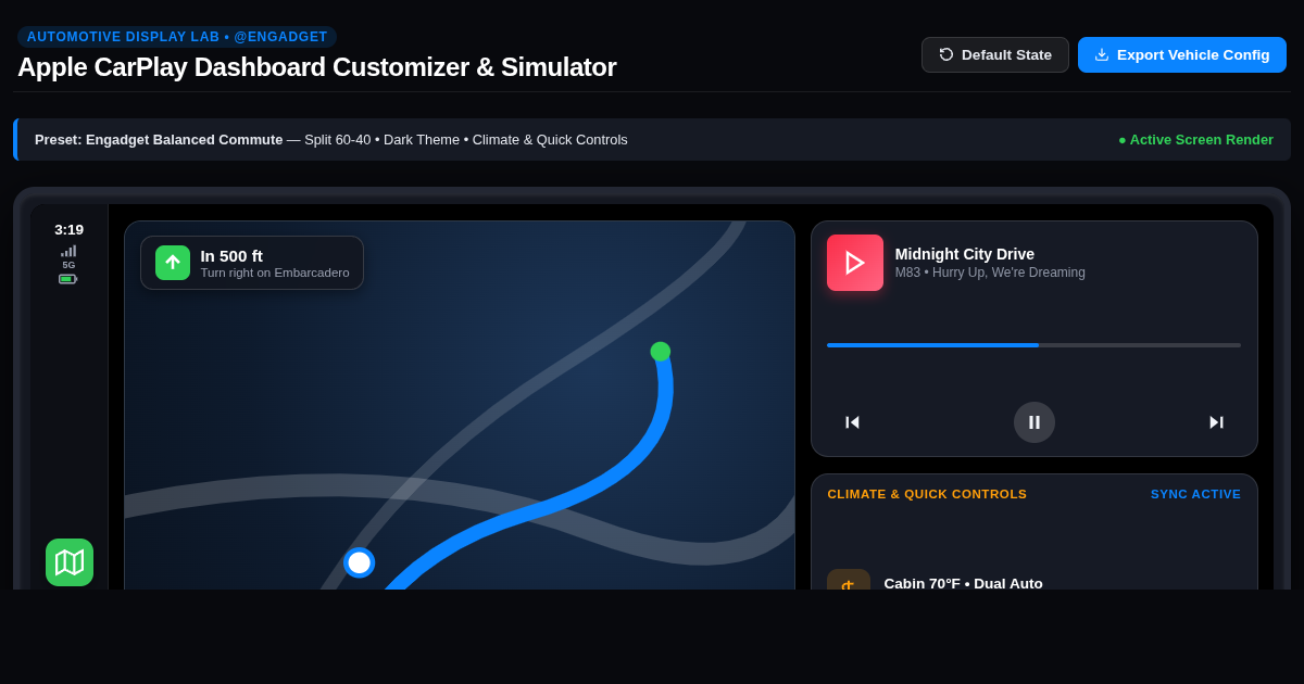 Apple CarPlay Dashboard Customizer & Simulator preview