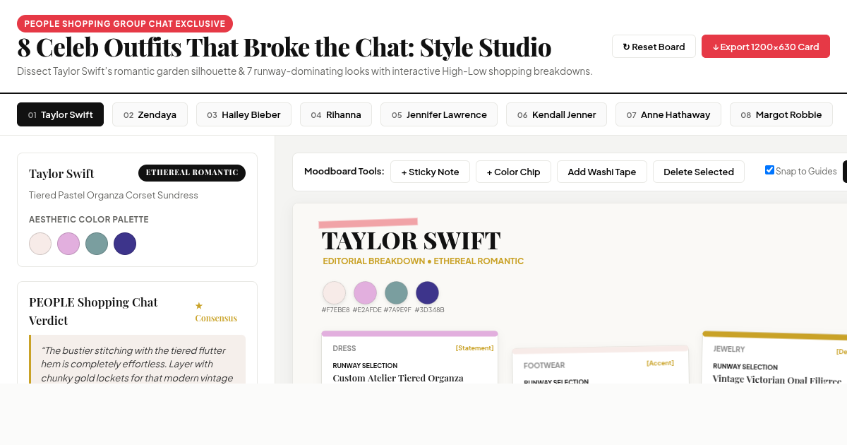 PEOPLE Shopping Chat: 8 Celeb Outfit Breakdown & Moodboard Studio preview