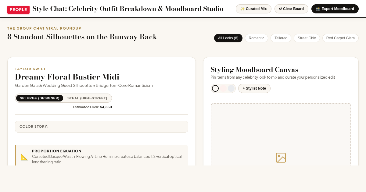 PEOPLE Style Chat: Celebrity Outfit Breakdown & Moodboard Studio preview