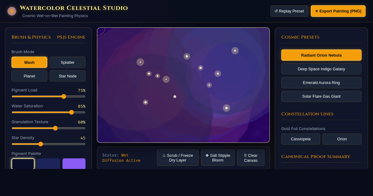 Watercolor Celestial Studio: Cosmic Wet-on-Wet Painting Simulator preview