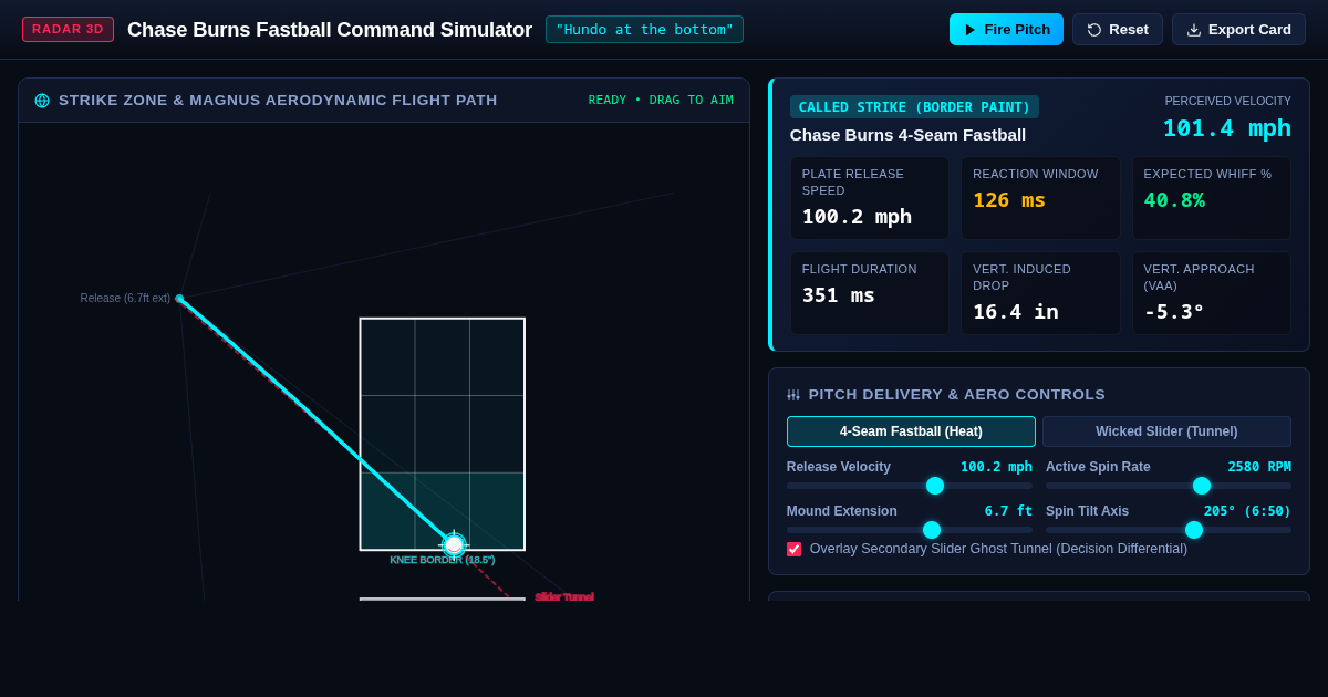 Chase Burns Fastball Command Simulator preview