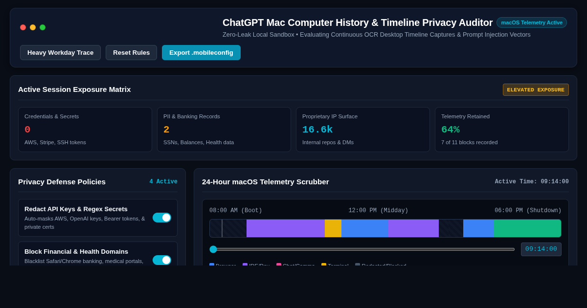 ChatGPT Mac Computer History & Timeline Privacy Auditor preview