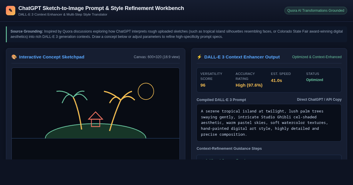 ChatGPT Sketch-to-Image Prompt & Style Refinement Workbench preview