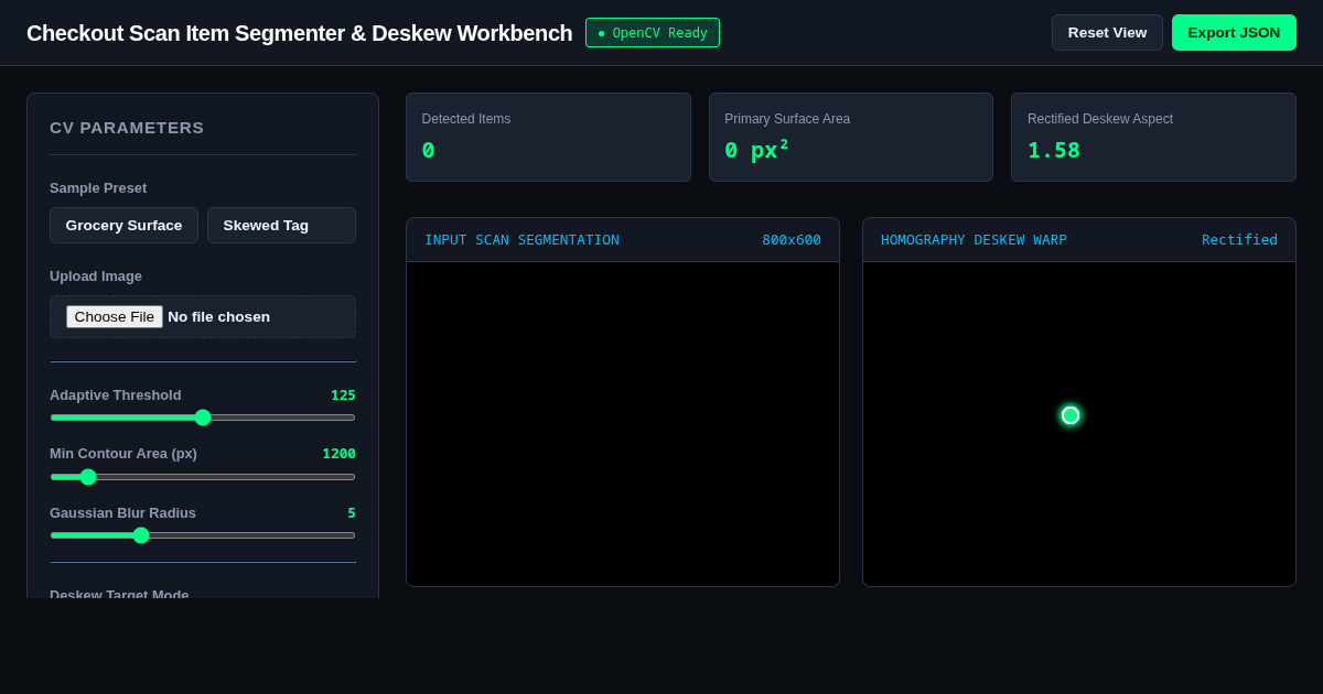 Checkout Scan Item Segmenter & Deskew Workbench preview