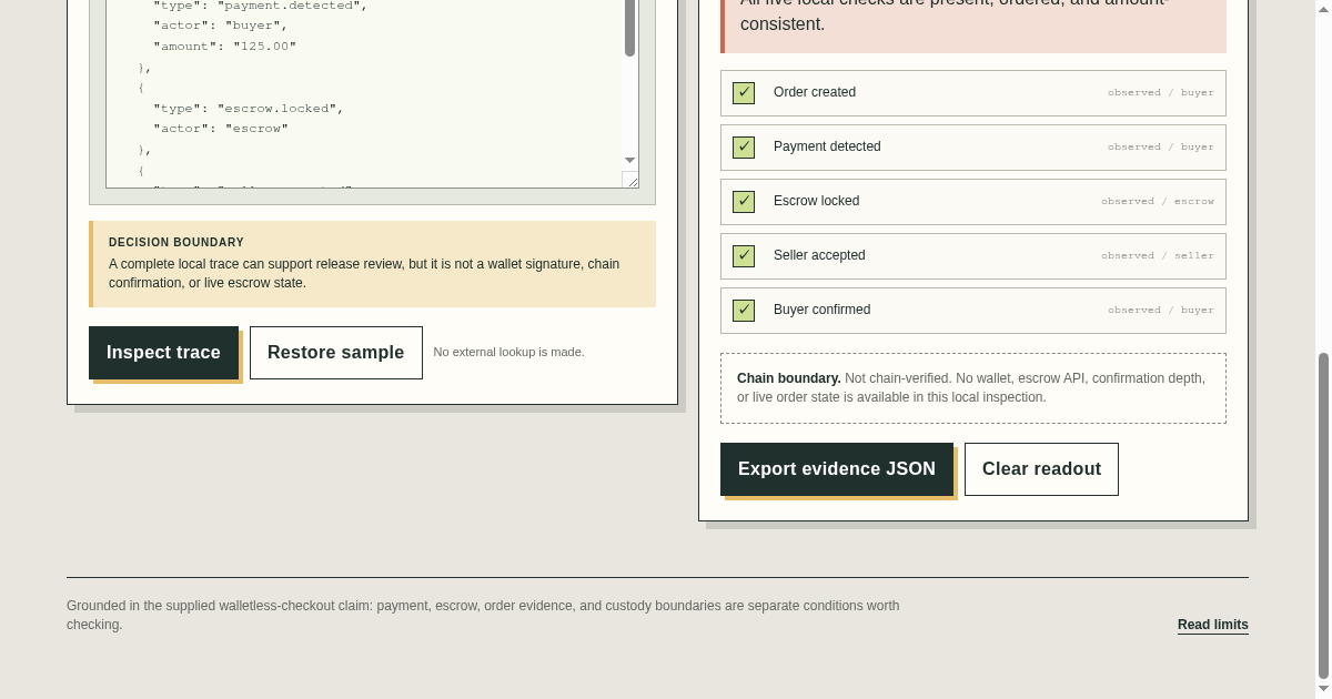 Checkout Trace Inspector preview
