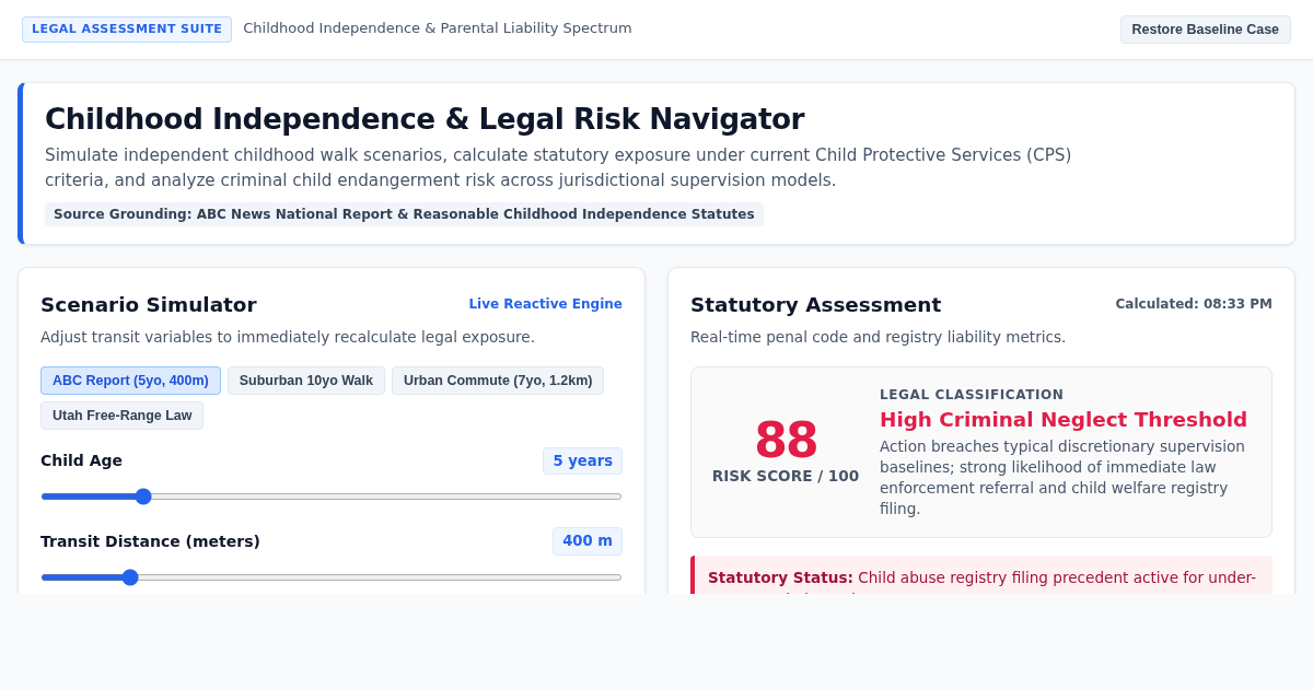 Childhood Independence & Legal Risk Navigator preview
