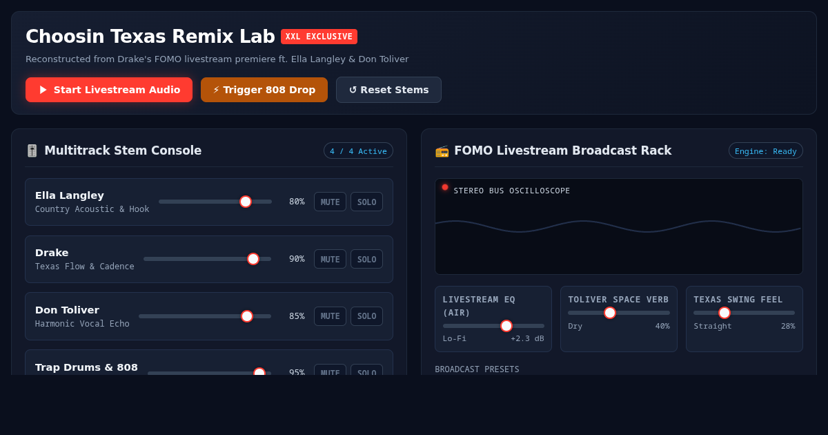 Choosin Texas Remix Lab | XXL FOMO Livestream Studio preview