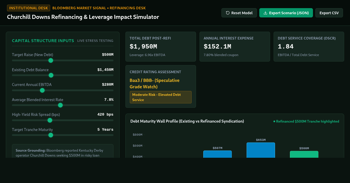 Churchill Downs Refinancing & Leverage Impact Simulator preview