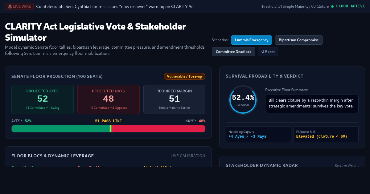 CLARITY Act Legislative Vote & Stakeholder Impact Simulator preview