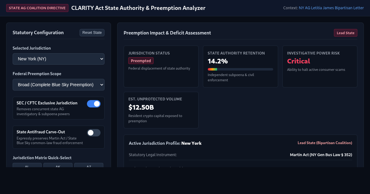 CLARITY Act State Authority & Preemption Analyzer preview