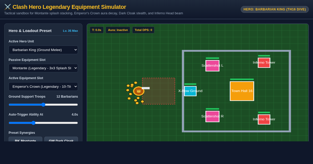 Clash Hero Legendary Equipment Simulator preview