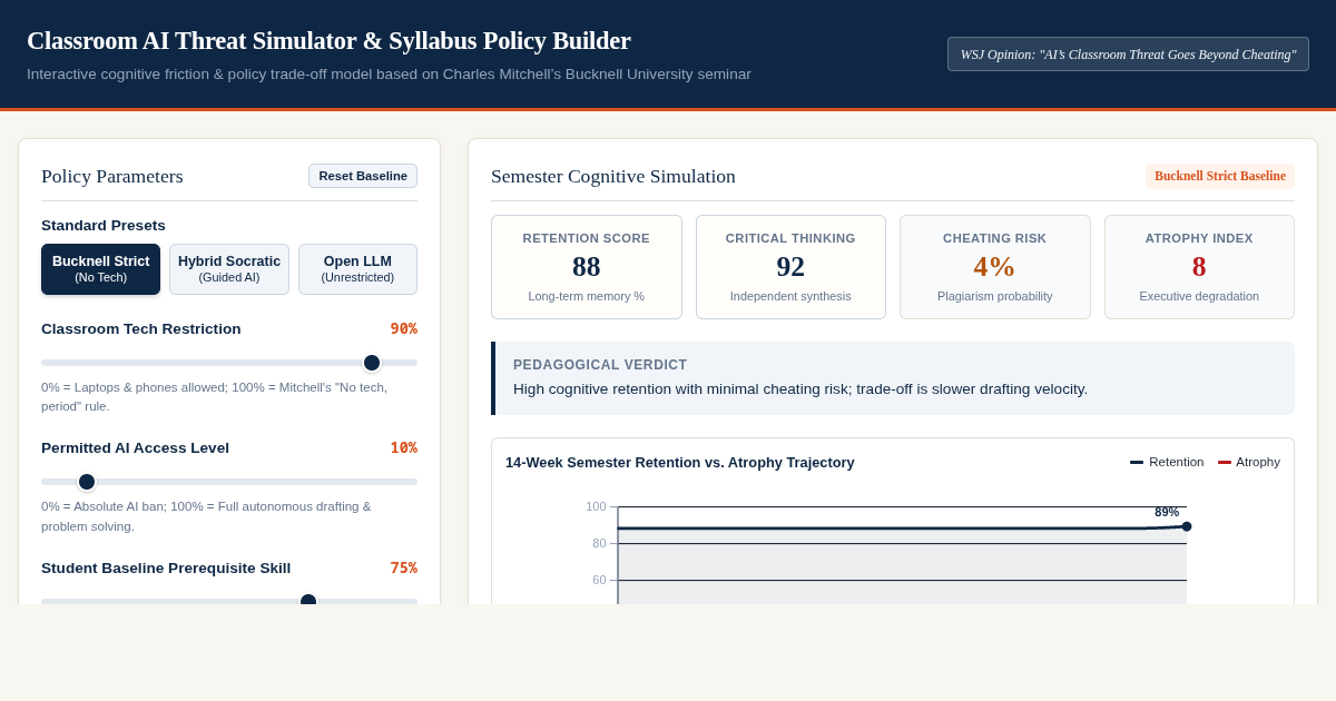 Classroom AI Threat Simulator & Syllabus Policy Builder preview