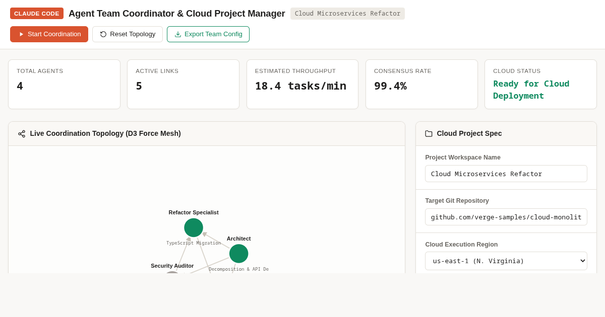 Claude Code Agent Team Coordinator & Cloud Project Manager preview