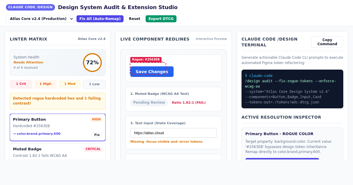 Design System Audit & Extension Studio preview