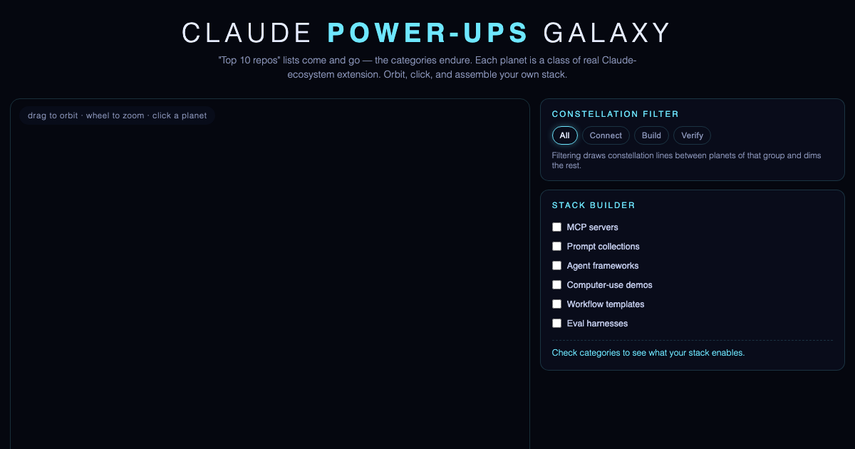 Claude Power-Ups Galaxy preview