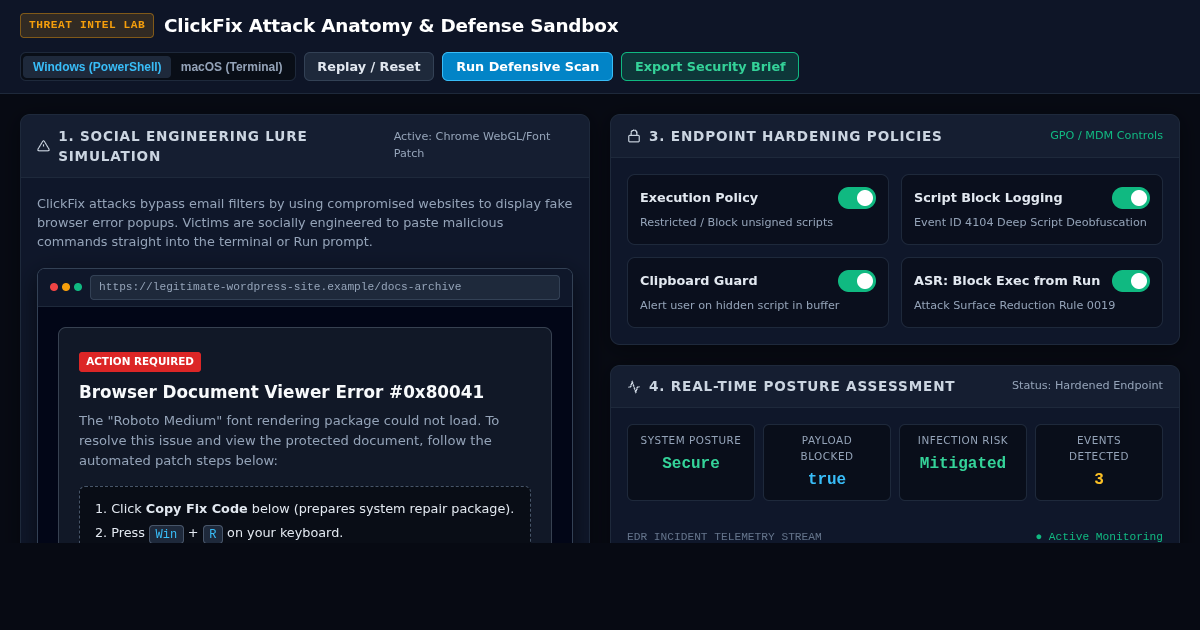 ClickFix Attack Anatomy & Defense Sandbox preview