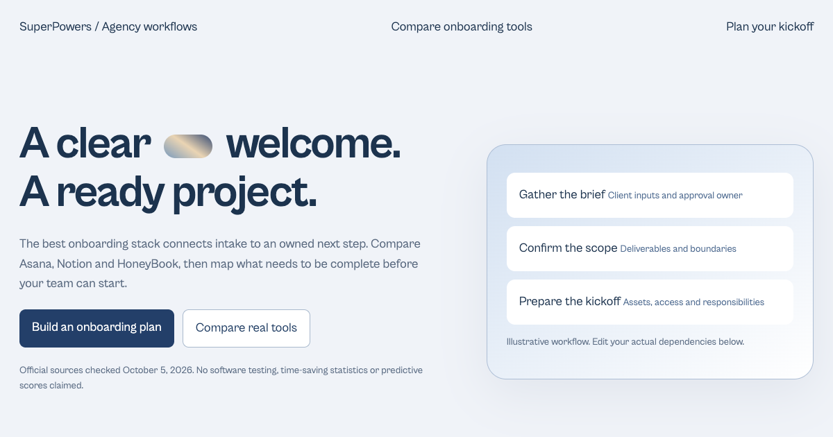 Client Onboarding Tools for Creative Agencies & Dependency Planner preview