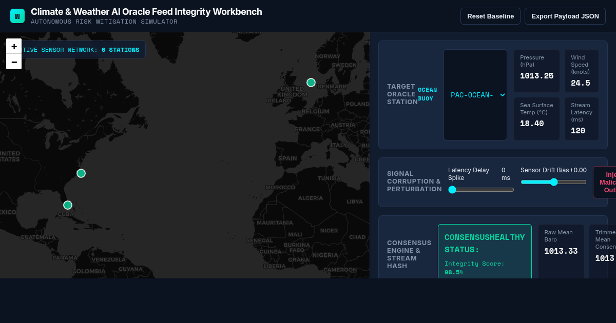 Climate & Weather AI Oracle Feed Integrity Workbench preview