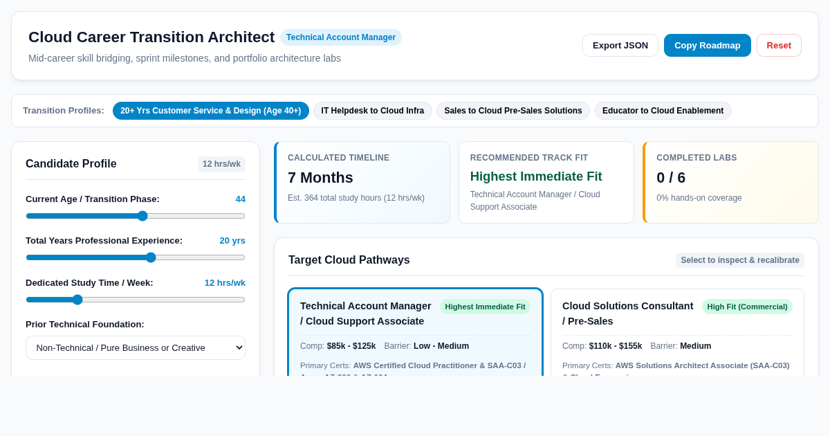 Cloud Career Transition Architect & Skill-Bridge Planner preview