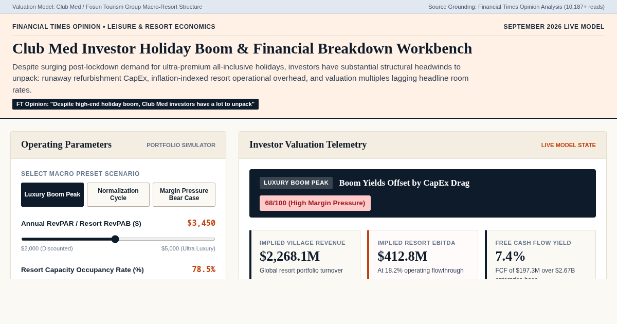 Club Med Investor Holiday Boom & Financial Breakdown Workbench preview