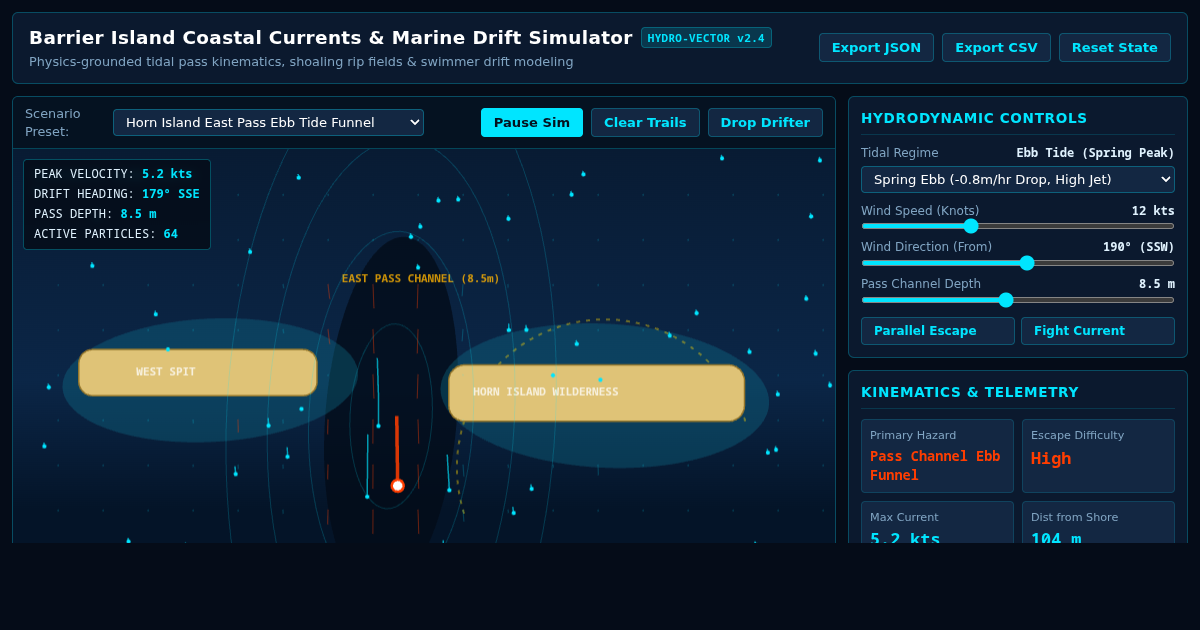 Barrier Island Coastal Currents & Marine Drift Simulator preview