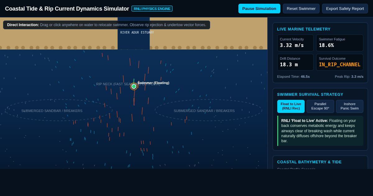 Coastal Tide & Rip Current Dynamics Simulator preview