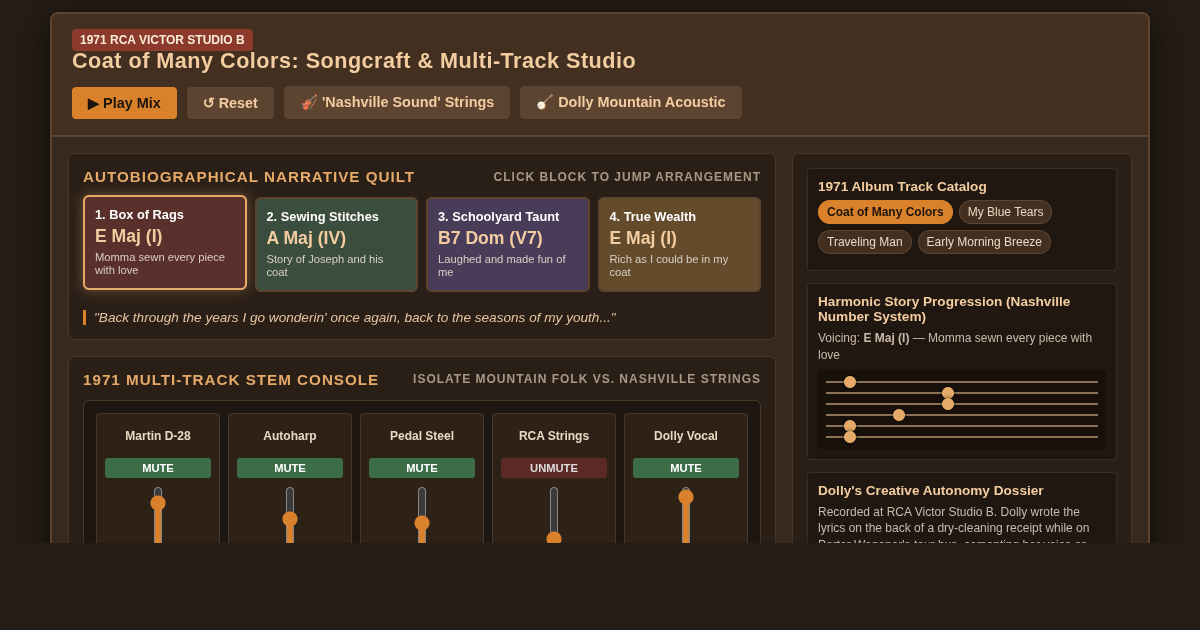 Coat of Many Colors: 1971 Songcraft & Arrangement Studio preview