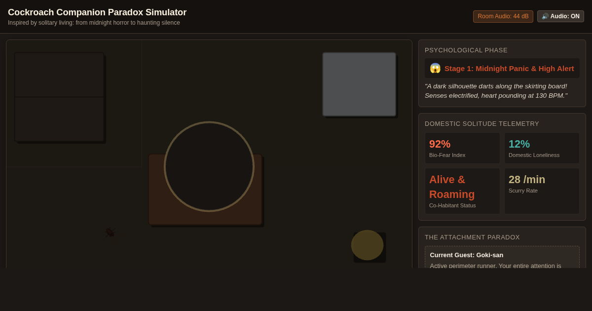 Cockroach Companion Paradox Simulator — Domestic Solitude & Sudden Loneliness preview