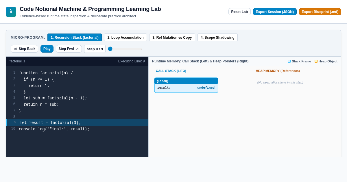 Code Notional Machine & Programming Learning Lab preview