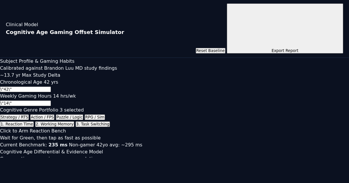Cognitive Age Gaming Offset Simulator preview